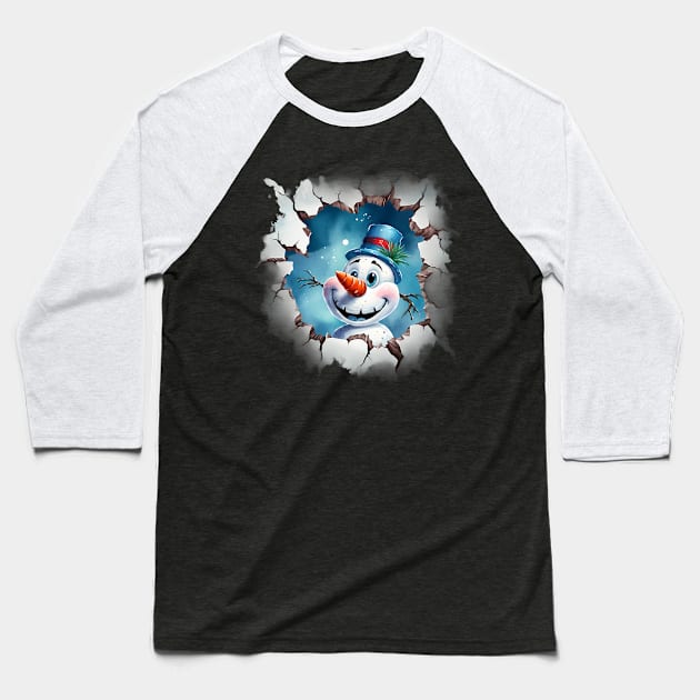 Funny snowman Baseball T-Shirt by ArtVault23